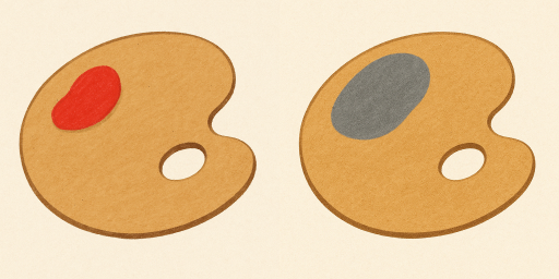 color palettes corresponding to left and right